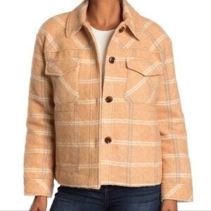 Samsoe Samsoe NEW XS Leonie Plaid Barn Coat Jacket Wool Blend $325 Nordstrom
